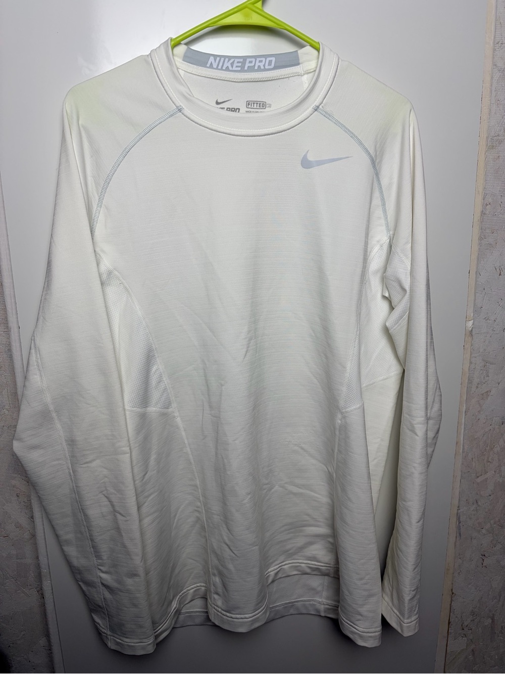 Nike PRO Dri Fit Hyperwarm Fitted‎ white Compression Shirt